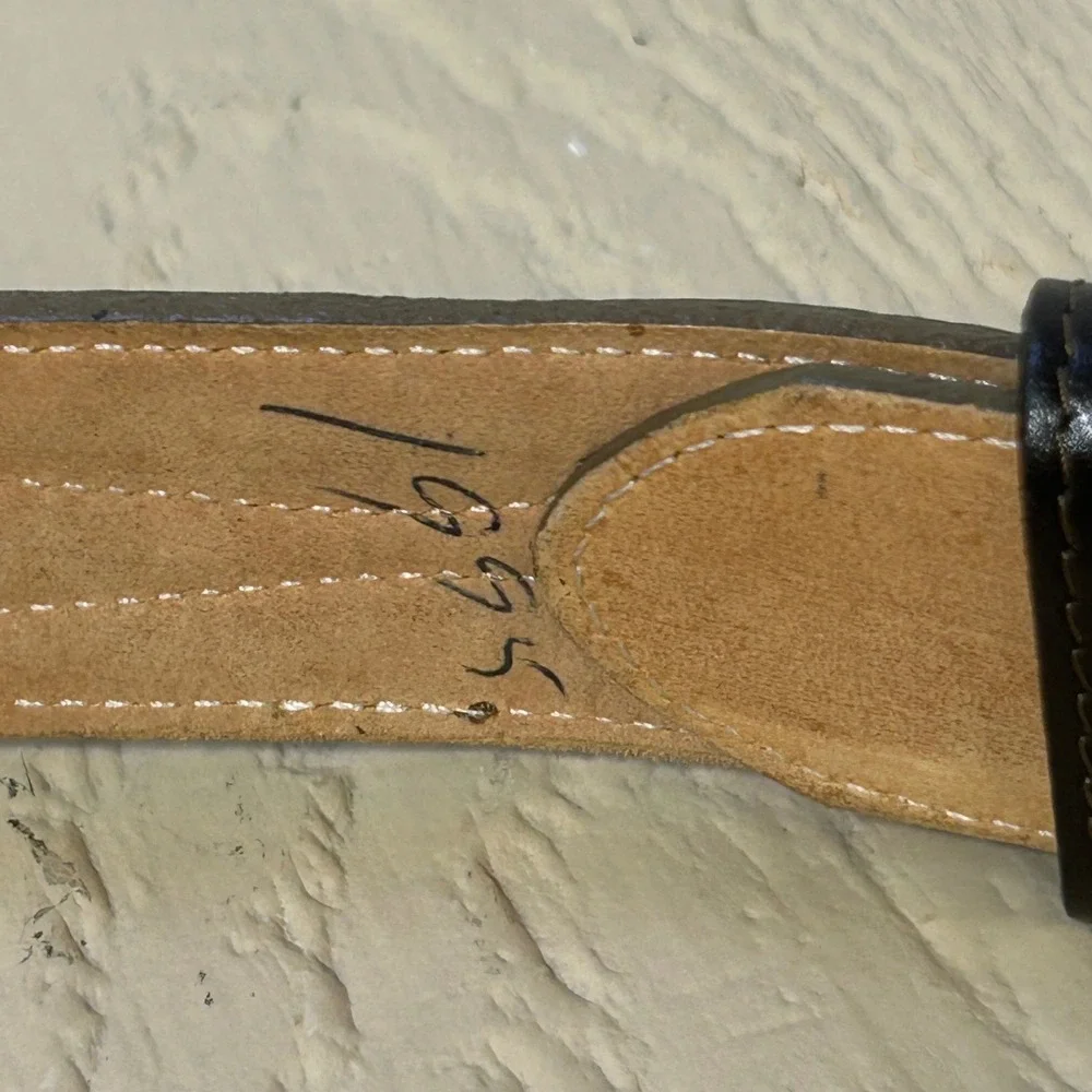 Tony Lama Belt 36 Womens Brown Western Genuine Ostrich‎ Leather Zigzag USA Made